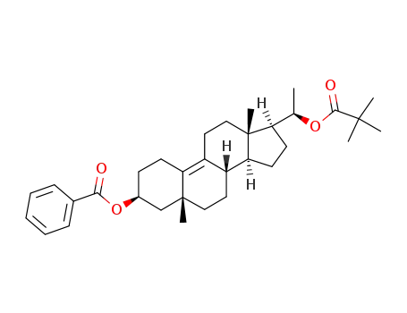 Molecular Structure of 130917-99-6 ((20R)-5-methyl-19-nor-5β-pregn-9-ene-3β,20-diol 3-benzoate 20-pivalate)