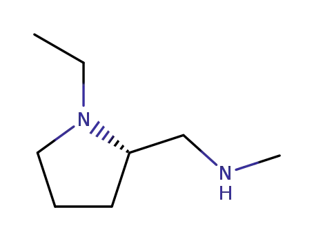 Molecular Structure of 102535-40-0 ((S)-1-ethyl-2-<(N-methylamino)methyl>pyrrolidine)