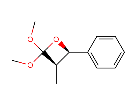 Molecular Structure of 62841-80-9 (Oxetane, 2,2-dimethoxy-3-methyl-4-phenyl-, trans-)