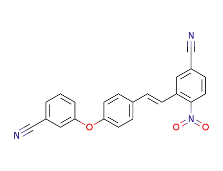 Molecular Structure of 90178-83-9 (Benzonitrile, 3-[2-[4-(3-cyanophenoxy)phenyl]ethenyl]-4-nitro-, (E)-)