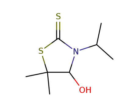 Molecular Structure of 106663-15-4 (2-Thiazolidinethione, 4-hydroxy-5,5-dimethyl-3-(1-methylethyl)-)
