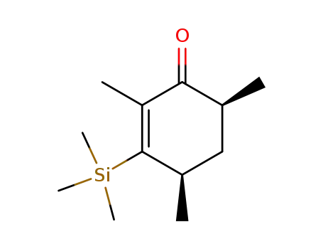 Molecular Structure of 100184-52-9 ((4R,6S)-2,4,6-Trimethyl-3-trimethylsilanyl-cyclohex-2-enone)