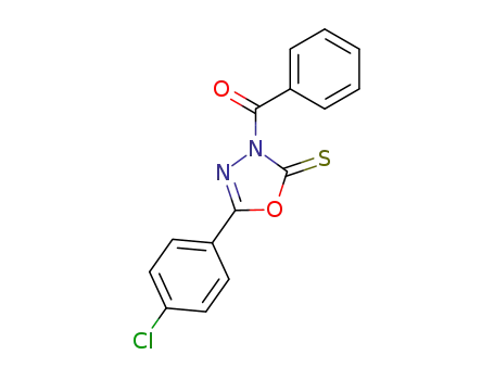 Molecular Structure of 85243-72-7 ([5-(4-Chloro-phenyl)-2-thioxo-[1,3,4]oxadiazol-3-yl]-phenyl-methanone)