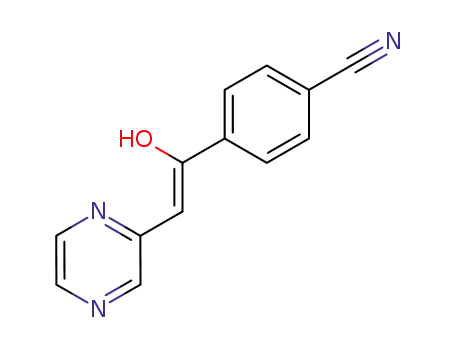 Molecular Structure of 116655-43-7 (4-((Z)-1-Hydroxy-2-pyrazin-2-yl-vinyl)-benzonitrile)