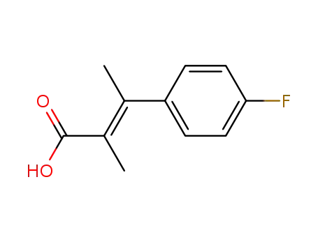 Molecular Structure of 61712-14-9 (2-Butenoic acid, 3-(4-fluorophenyl)-2-methyl-, (E)-)