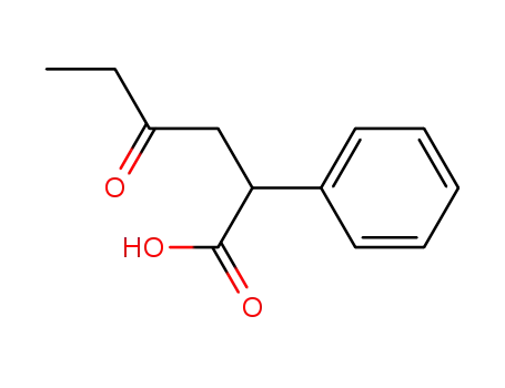 Molecular Structure of 13122-69-5 (Benzeneacetic acid, a-(2-oxobutyl)-)
