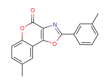 Molecular Structure of 63153-40-2 (4H-[1]Benzopyrano[3,4-d]oxazol-4-one, 8-methyl-2-(3-methylphenyl)-)