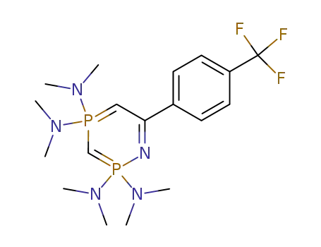Molecular Structure of 134150-37-1 (2,2,4,4-Tetrakis(dimethylamino)-6-(4-trifluormethylphenyl)-1,2λ<sup>5</sup>,4λ<sup>5</sup>-azadiphosphorin)