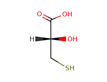 Molecular Structure of 30163-03-2 (Propanoic acid, 2-hydroxy-3-mercapto-, (S)-)