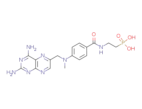 Molecular Structure of 113811-49-7 ({2-[(4-{[(2,4-diaminopteridin-6-yl)methyl](methyl)amino}benzoyl)amino]ethyl}phosphonic acid)