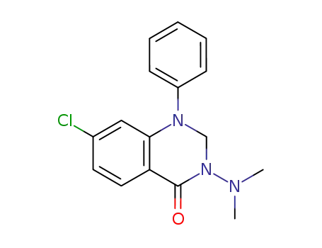 Molecular Structure of 90071-02-6 (4(1H)-Quinazolinone, 7-chloro-3-(dimethylamino)-2,3-dihydro-1-phenyl-)