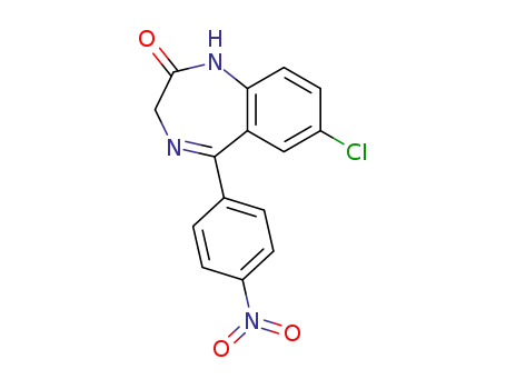 Molecular Structure of 93674-48-7 (2H-1,4-Benzodiazepin-2-one, 7-chloro-1,3-dihydro-5-(4-nitrophenyl)-)