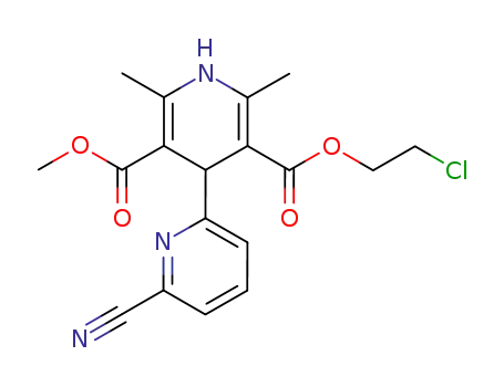 2,6-Dimethyl-4-(6-cyano-2-pyridyl)-1,4-dihydropyridine-3,5-dicarboxylic acid 3-β-chloroethyl ester 5-methyl ester