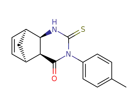 Molecular Structure of 104369-29-1 (3-p-tolyl-2-thioxo-2,3,r-4a,t-5,t-8,c-8a-hexahydro-5,8-methanoquinazolin-4(1H)-one)