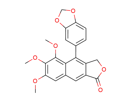 Molecular Structure of 6258-43-1 (4-(1,3-Benzodioxol-5-yl)-5,6,7-trimethoxynaphtho[2,3-c]furan-1(3H)-one)