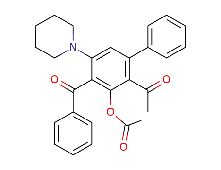 1-Acetyl-2-acetoxy-3-benzoyl-6-phenyl-4-piperidino-benzol