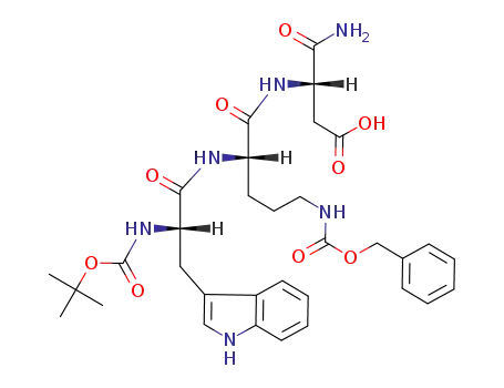 Molecular Structure of 129594-05-4 (tert-butyloxycarbonyl-tryptophyl-benzyloxycarbonyl-ornithyl-aspartamide)