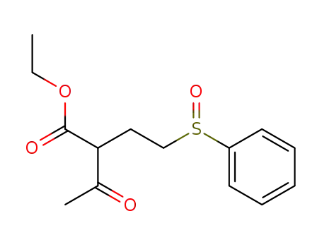 Molecular Structure of 141764-70-7 (Butanoic acid, 3-oxo-2-[2-(phenylsulfinyl)ethyl]-, ethyl ester)