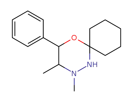 Molecular Structure of 86682-51-1 (3',4',5',6'-Tetrahydro-4',5'-dimethyl-6'-phenylspiro<cyclohexan-1,2'-<2H><1,3,4>oxaziridin>)