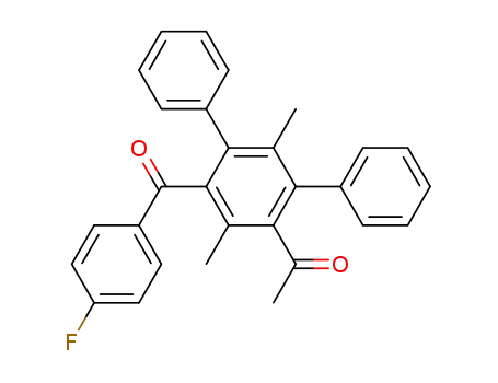 Molecular Structure of 80948-40-9 (Ethanone,
1-[6'-(4-fluorobenzoyl)-2',5'-dimethyl[1,1':3',1''-terphenyl]-4'-yl]-)