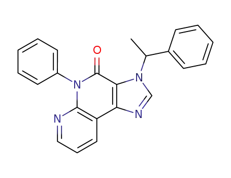 Molecular Structure of 139482-17-0 (5-phenyl-3-(1-phenylethyl)-3,5-dihydro-4H-imidazo[4,5-c][1,8]naphthyridin-4-one)