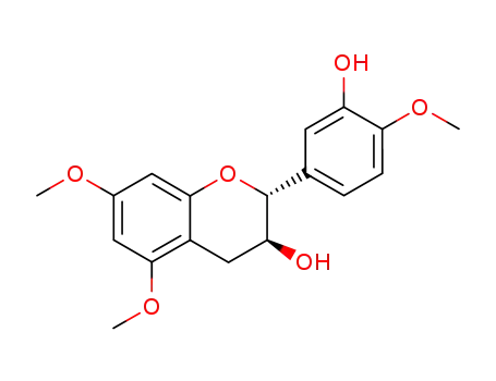 Molecular Structure of 105330-59-4 ((2R,3S)-3,4-Dihydro-2-(3-hydroxy-4-methoxyphenyl)-5,7-dimethoxy-2H-1-benzopyran-3-ol)