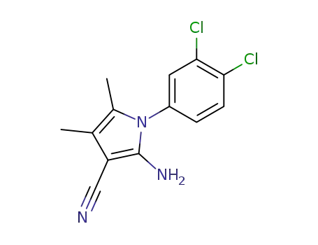 Molecular Structure of 72578-55-3 (1H-Pyrrole-3-carbonitrile, 2-amino-1-(3,4-dichlorophenyl)-4,5-dimethyl-)