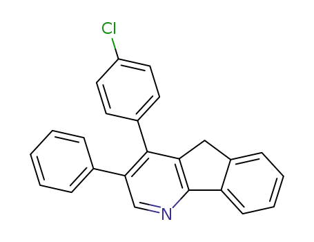 Molecular Structure of 87999-12-0 (5H-Indeno[1,2-b]pyridine, 4-(4-chlorophenyl)-3-phenyl-)