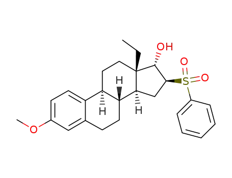 Molecular Structure of 80904-62-7 (3-Methoxy-18-methyl-16β-phenylsulfonyl-1,3,5(10)-oestratrien-17α-ol)