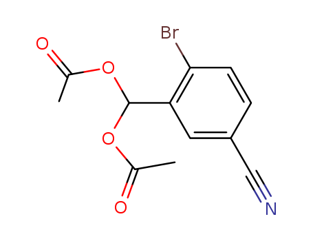 Benzonitrile, 3-[bis(acetyloxy)methyl]-4-bromo-