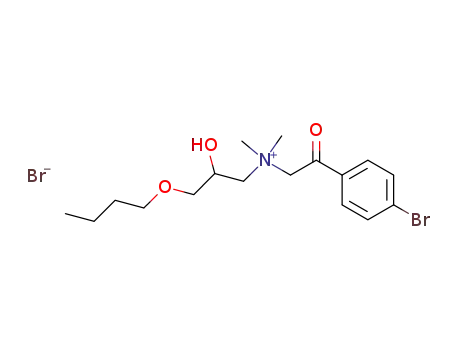 Molecular Structure of 105996-48-3 (N-[2-(4-bromophenyl)-2-oxoethyl]-3-butoxy-2-hydroxy-N,N-dimethylpropan-1-aminium bromide)