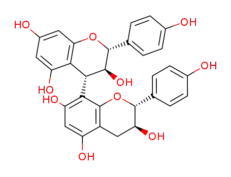 Molecular Structure of 101339-37-1 ([4,8'-Bi-2H-1-benzopyran]-3,3',5,5',7,7'-hexol,3,3',4,4'-tetrahydro-2,2'-bis(4-hydroxyphenyl)-, (2R,2'R,3S,3'S,4S)-)