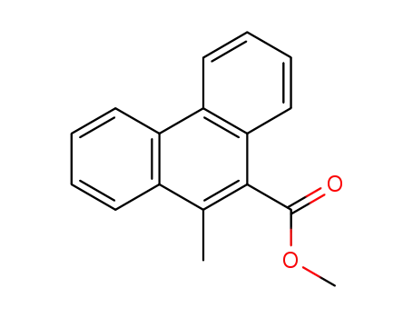 Molecular Structure of 55042-80-3 (9-Phenanthrenecarboxylic acid, 10-methyl-, methyl ester)