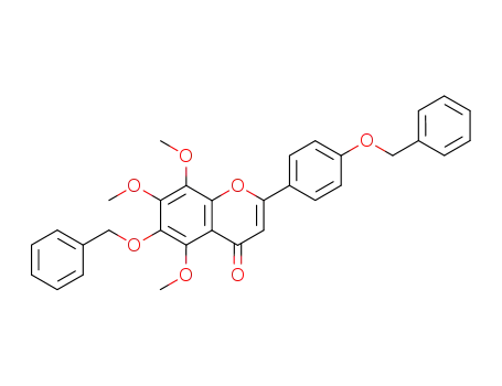 Molecular Structure of 76844-59-2 (4H-1-Benzopyran-4-one,
5,7,8-trimethoxy-6-(phenylmethoxy)-2-[4-(phenylmethoxy)phenyl]-)