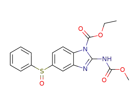 Molecular Structure of 104663-02-7 (5-Benzenesulfinyl-2-methoxycarbonylamino-benzoimidazole-1-carboxylic acid ethyl ester)