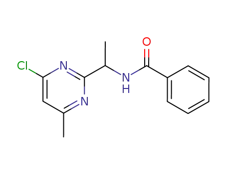 Molecular Structure of 88875-03-0 (Benzamide, N-[1-(4-chloro-6-methyl-2-pyrimidinyl)ethyl]-)