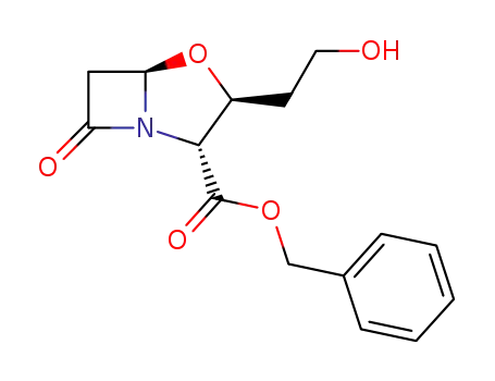 Molecular Structure of 59952-35-1 ((2R,3S,5R)-benzyl-1-aza-3-(2'-hydroxyethyl)-4-oxa-7-oxobicyclo<3,2,0>heptane-2-carboxylate)