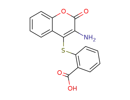 Benzoic acid, 2-[(3-amino-2-oxo-2H-1-benzopyran-4-yl)thio]-
