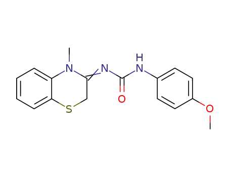 Molecular Structure of 108176-77-8 ((1Z)-3-(4-methoxyphenyl)-1-(7-methyl-10-thia-7-azabicyclo[4.4.0]deca-1 ,3,5-trien-8-ylidene)urea)