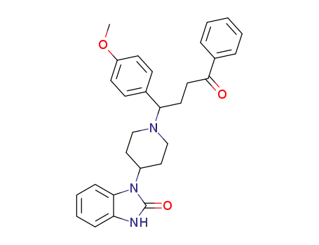Molecular Structure of 80775-75-3 (4-<4-(2,3-dihydro-2-oxo-1H-benzimidazol-1-yl)-1-piperidinyl>-4-(4-methoxyphenyl)-1-phenyl-1-butanone)