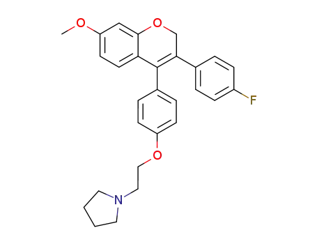 3-(p-fluorophenyl)-7-methoxy-4-<p-(2-pyrrolidinoethoxy)phenyl>chrom-3-ene