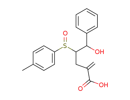 Molecular Structure of 112167-59-6 (5-Hydroxy-2-methylene-5-phenyl-4-(toluene-4-sulfinyl)-pentanoic acid)