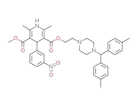 3,5-Pyridinedicarboxylic acid,
1,4-dihydro-2,6-dimethyl-4-(3-nitrophenyl)-,
2-[4-[bis(4-methylphenyl)methyl]-1-piperazinyl]ethyl methyl ester