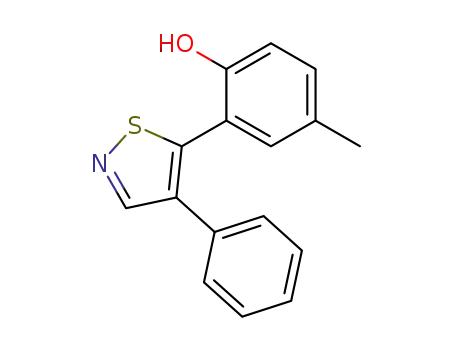 Molecular Structure of 89296-08-2 (Phenol, 4-methyl-2-(4-phenyl-5-isothiazolyl)-)