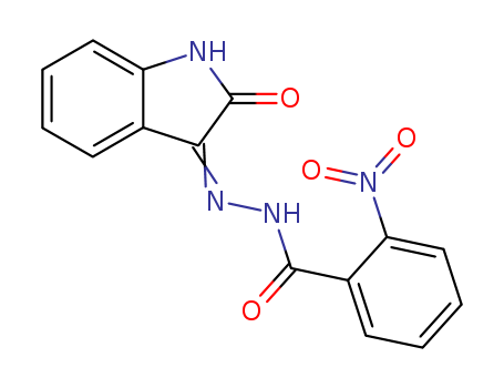 Benzoicacid, 2-nitro-, 2-(1,2-dihydro-2-oxo-3H-indol-3-ylidene)hydrazide cas  20096-32-6
