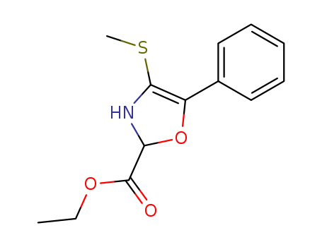2-Oxazolecarboxylic acid, 2,3-dihydro-4-(methylthio)-5-phenyl-, ethyl
ester