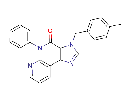 Molecular Structure of 139482-44-3 (3,5-Dihydro-3-((4-methylphenyl)methyl)-5-phenyl-4H-imidazo(4,5-c)(1,8) naphthyridin-4-one)