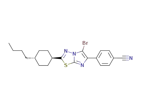 2-<trans-4-butylcyclohexyl>-5-bromo-6-<4-cyanophenyl>imidazo<2,1-b>-1,3,4-thiadiazole
