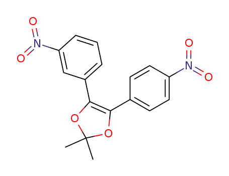 Molecular Structure of 115107-29-4 (2,2-Dimethyl-4-(4-nitro-phenyl)-5-(3-nitro-phenyl)-[1,3]dioxole)