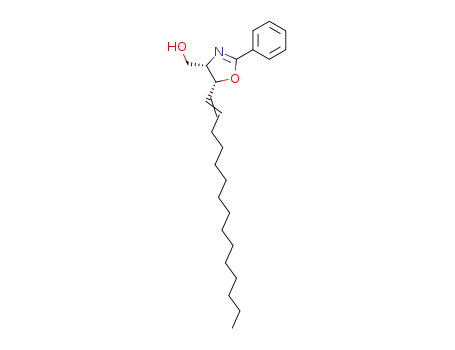 Molecular Structure of 102874-34-0 ([(4S,5R)-5-((E)-Pentadec-1-enyl)-2-phenyl-4,5-dihydro-oxazol-4-yl]-methanol)